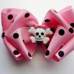 Polka Dottie Crossbones bow