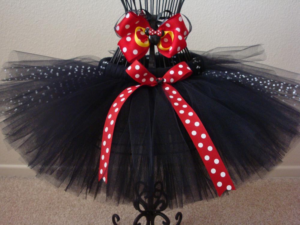 Classic colored mouse inspired tutu and bow