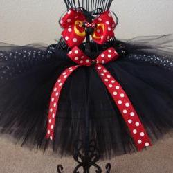 Classic colored mouse inspired tutu and bow