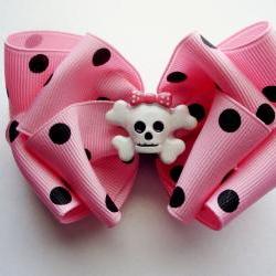 Polka Dottie Crossbones bow